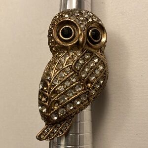 Vintage unique owl statement ring size 5.5